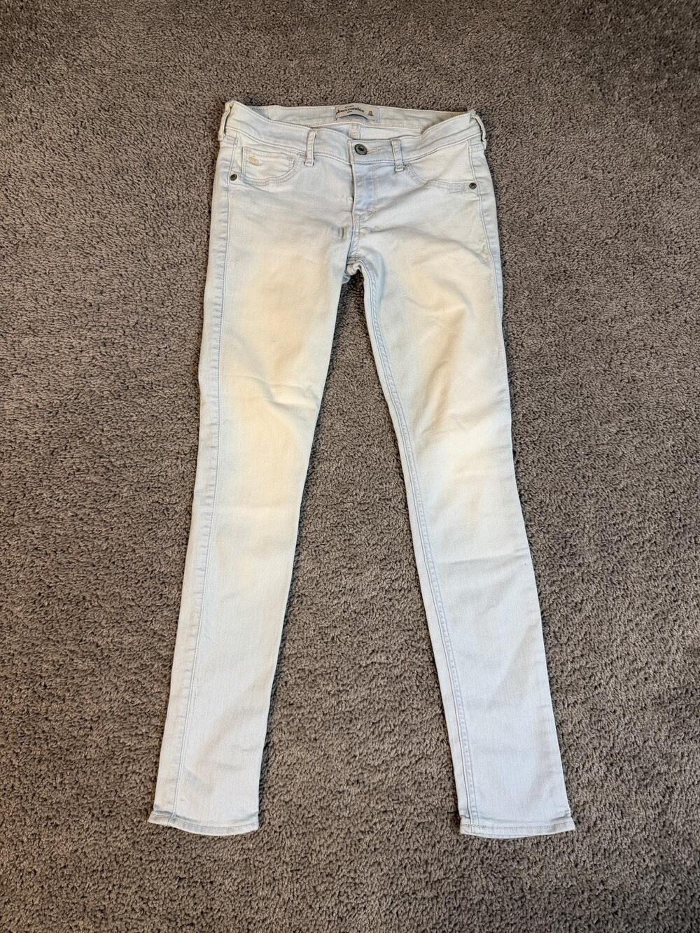 Abercrombie Kids Jeans Teens 16 Blue Skinny 27 Waist 27 Inseam Light Wash